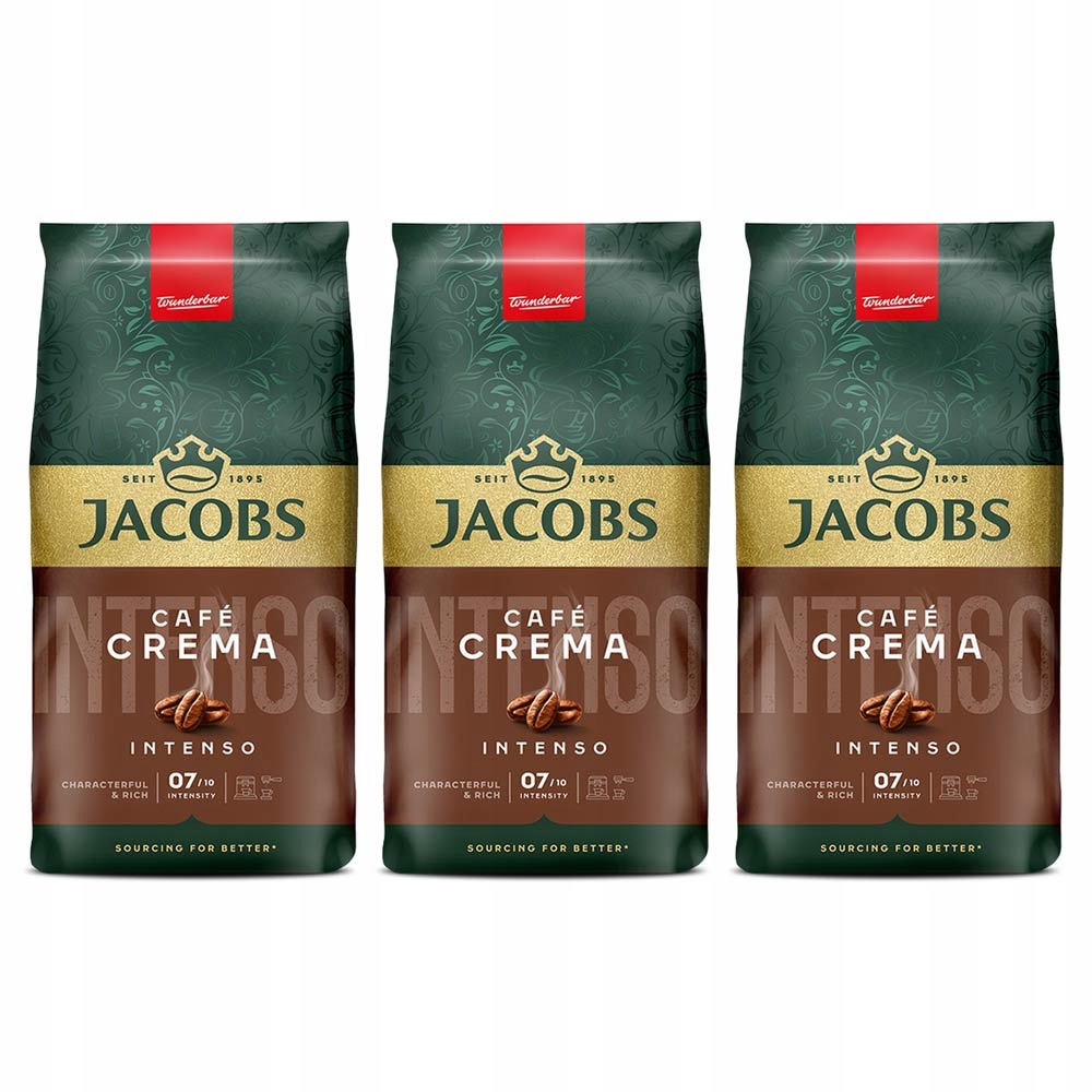Zestaw kawa ziarnista Jacobs Crema Intenso 3x 1kg