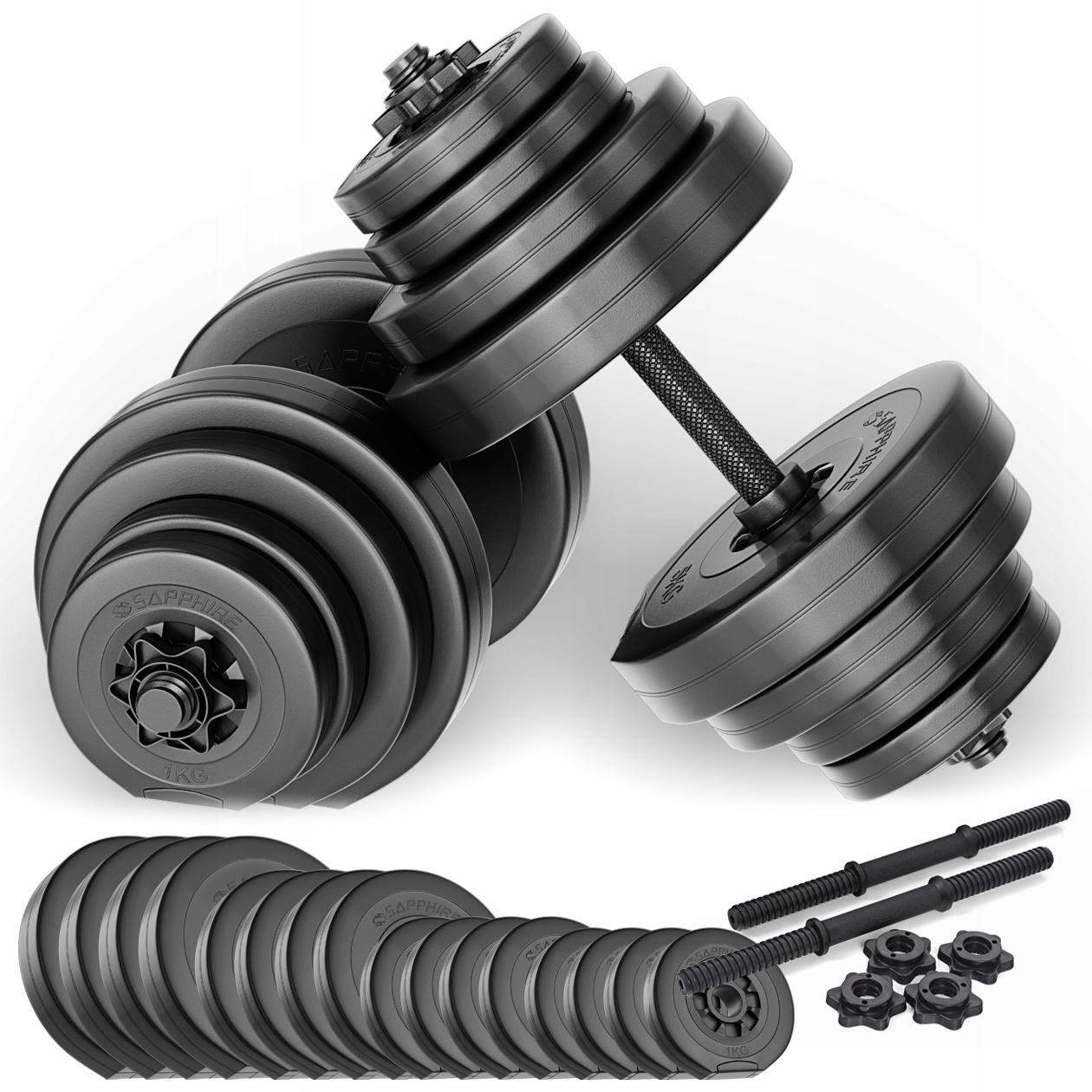 

Zestaw Hantli 2X20KG hantle Regulowane 40KG gryfy