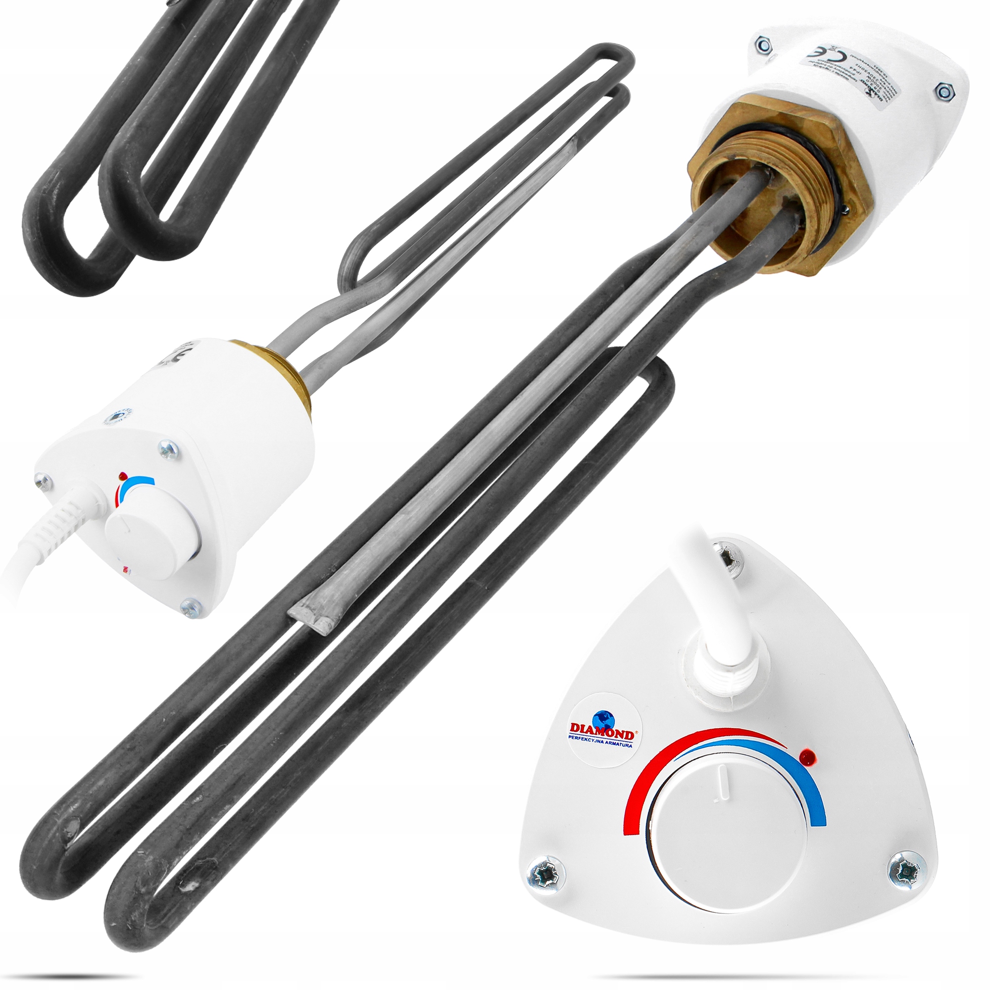 Elektrický ohrievač Bojlera 3000W Termostat 6/4'' Regulácia teploty