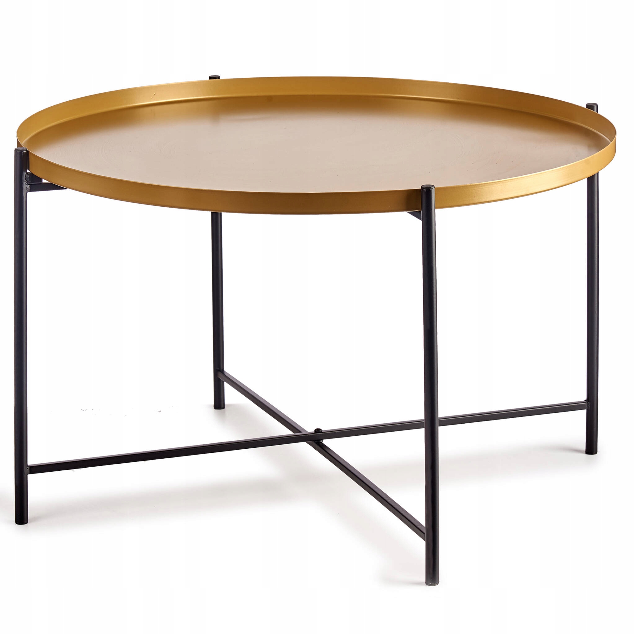 Nízky konferenčný stolík so zlatou doskou, Ø 76,5 cm