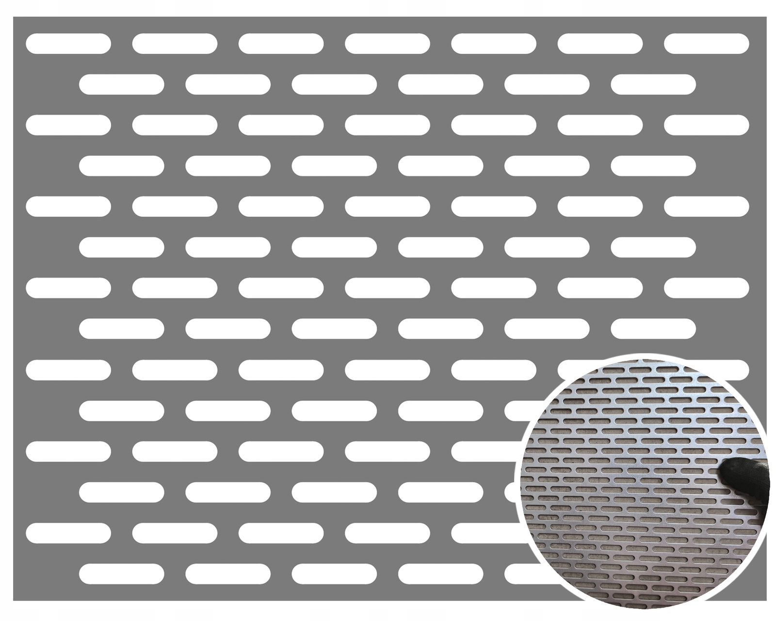 BLACHA PERFOROWANA 1000 x 2000 OCYNK 1 mm Lvl OCZKO PODŁUŻNE 5 - 20 FASOLKA