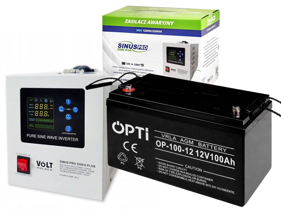 Záložní Zdroj Ups Sinus Pro 2200E Plus 12/230V Akumulátor 100AH Opti