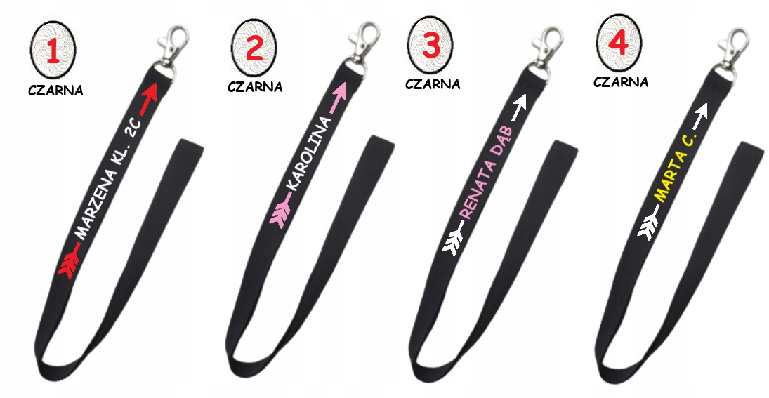 Smycz z nadrukiem imię, nazwisko, klasa - wiele kolorów do wyboru EAN (GTIN) 7611160415639