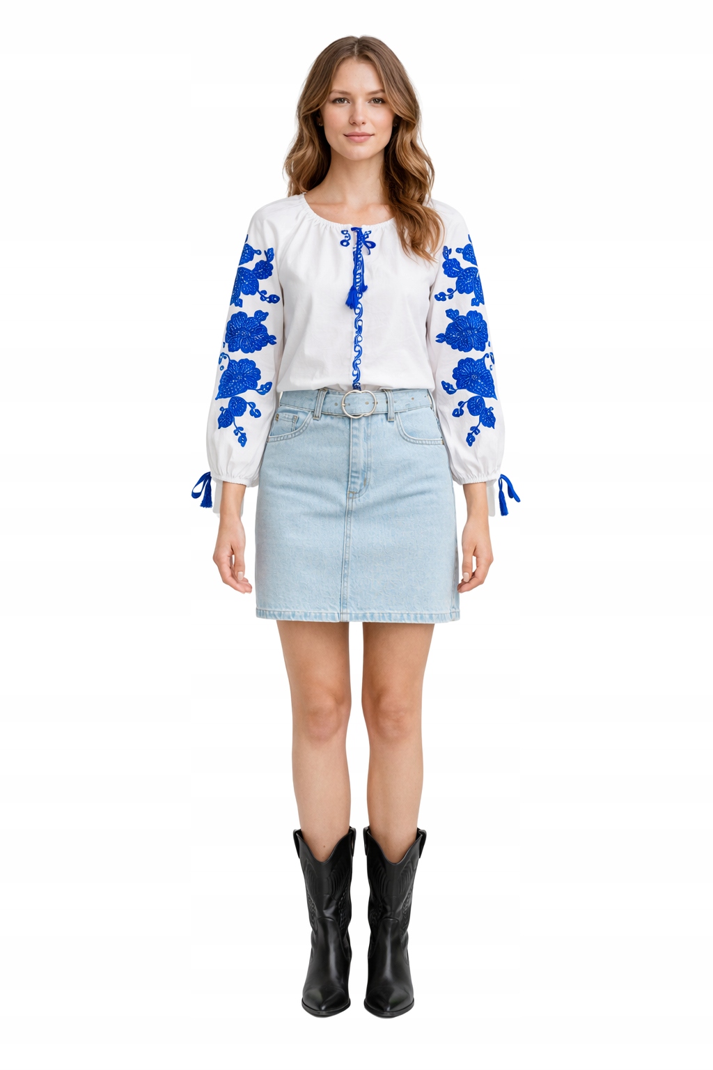 Džínová Mini Sukně S Páskem A Kroužkem M 2I3A