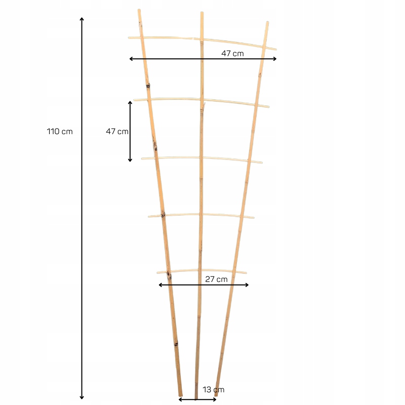 Drabinka bambusowa podpora roślin potrójna 110cm Rodzaj tyczka