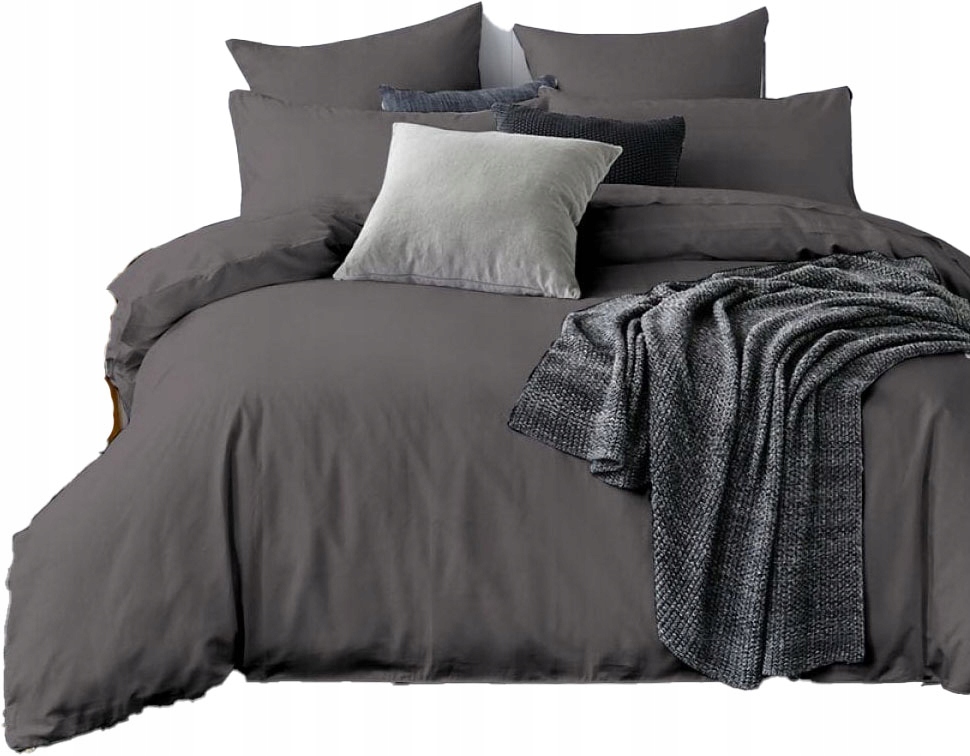 Pościel jednobarwna szara 140x200 cm 3 części
