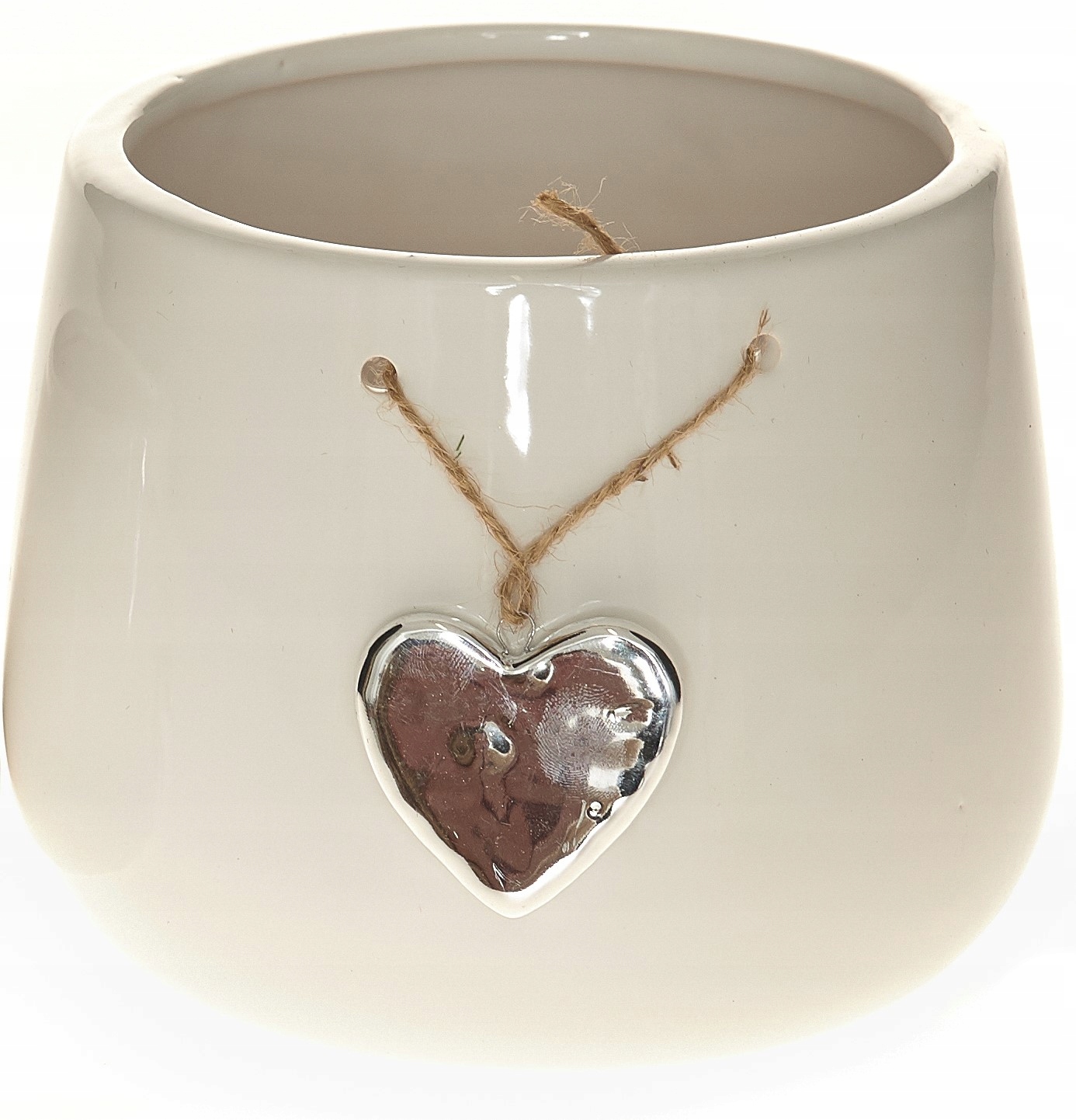 DONICZKA OSŁONKA CERAMICZNA SERCE NA KWIATY L