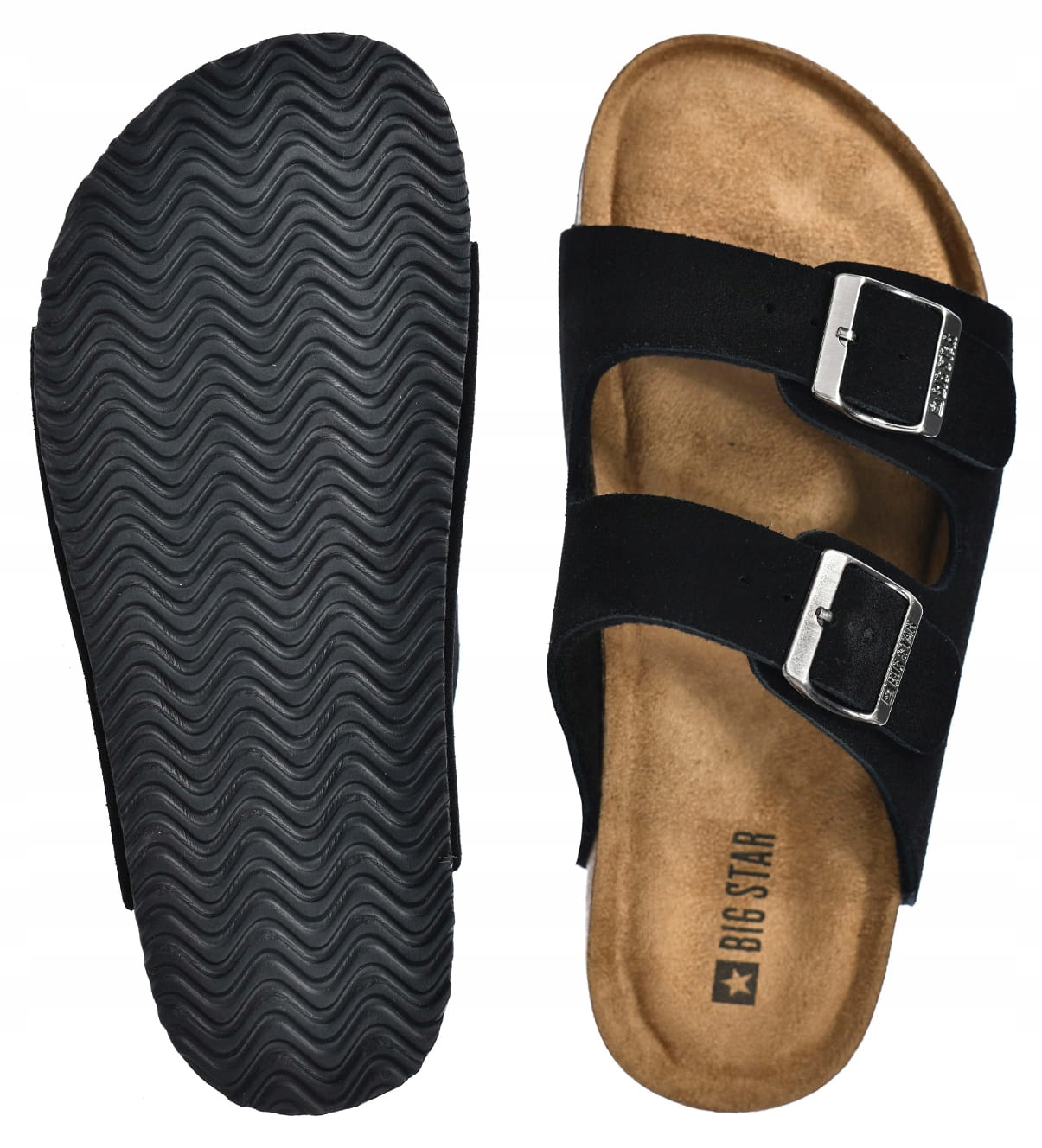 Dámské kožené pantofle Big Star RR274A390 s přezkami, velikost 38