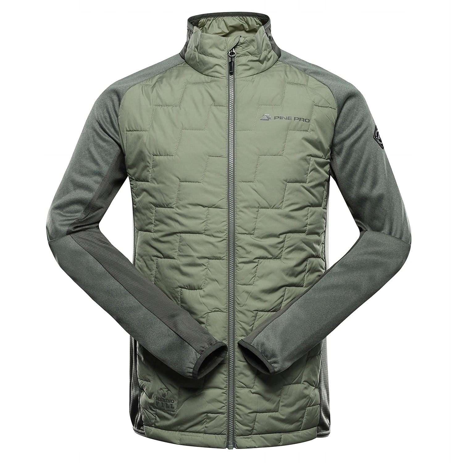 Bluza męska sportowa z wełną merino Alpine Pro Jorw k.zielony r.4XL