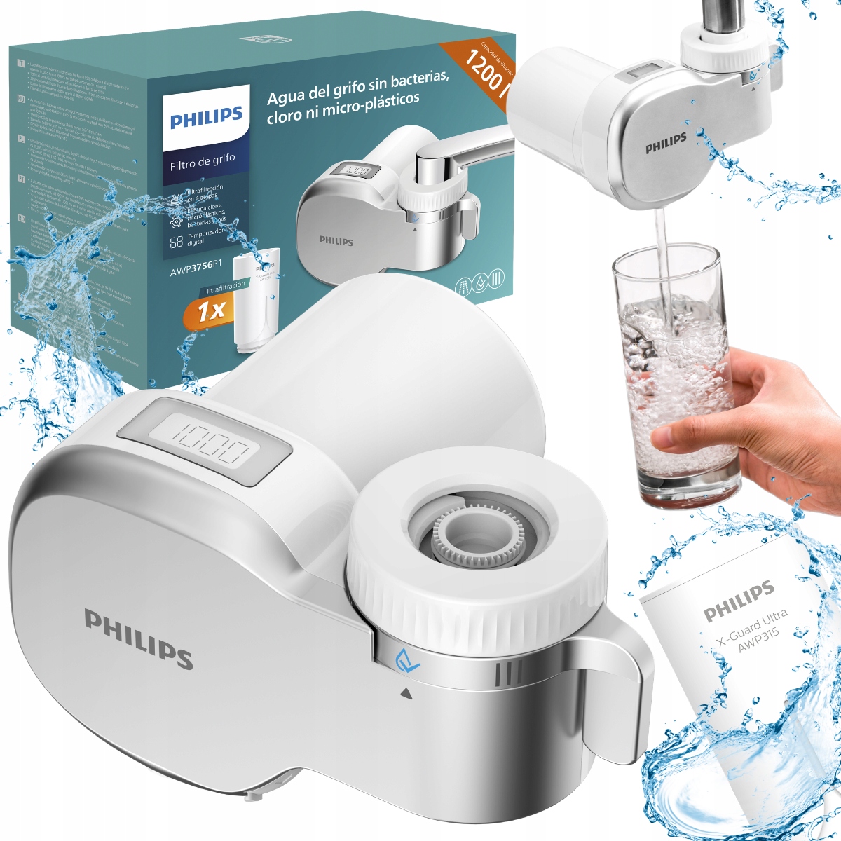 Filtr nakranowy Philips AWP3756P1 do kranu ultrafiltracja, licznik 1200L