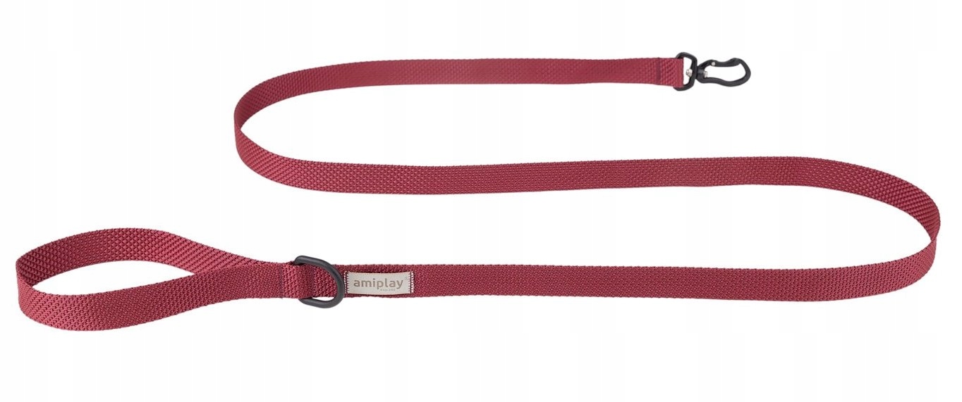 Levně Ami Play Midnight Vodítko pro psa Bordó L/XL 180 x 2.5 cm