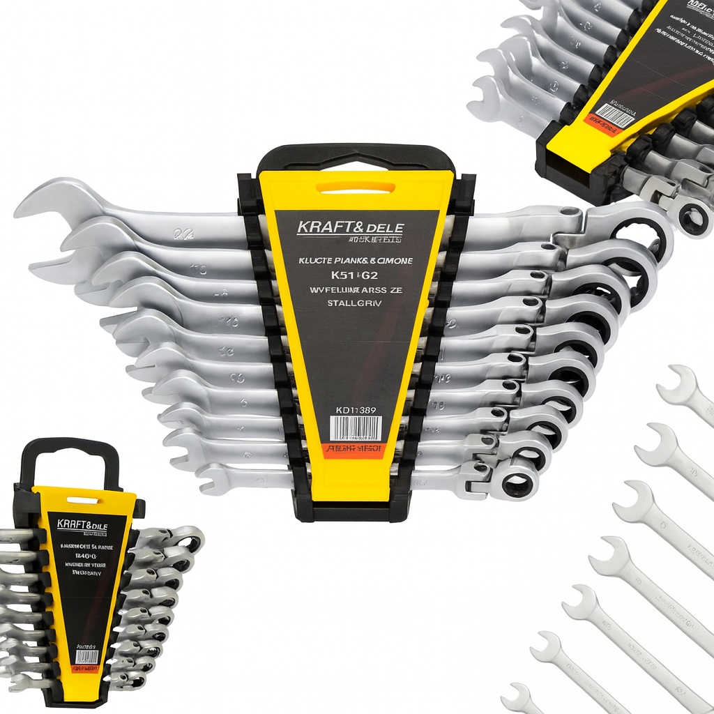 Kombinētās uzgriežņu atslēgas, 8 gab., ciets komplekts