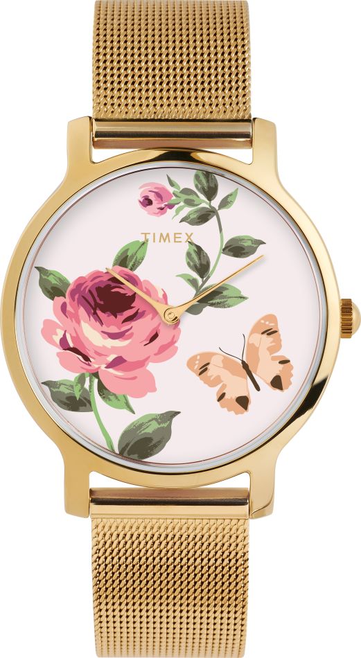 Zlaté dámské ručičkové hodinky Timex TW2U19100 Gravírování Bonus