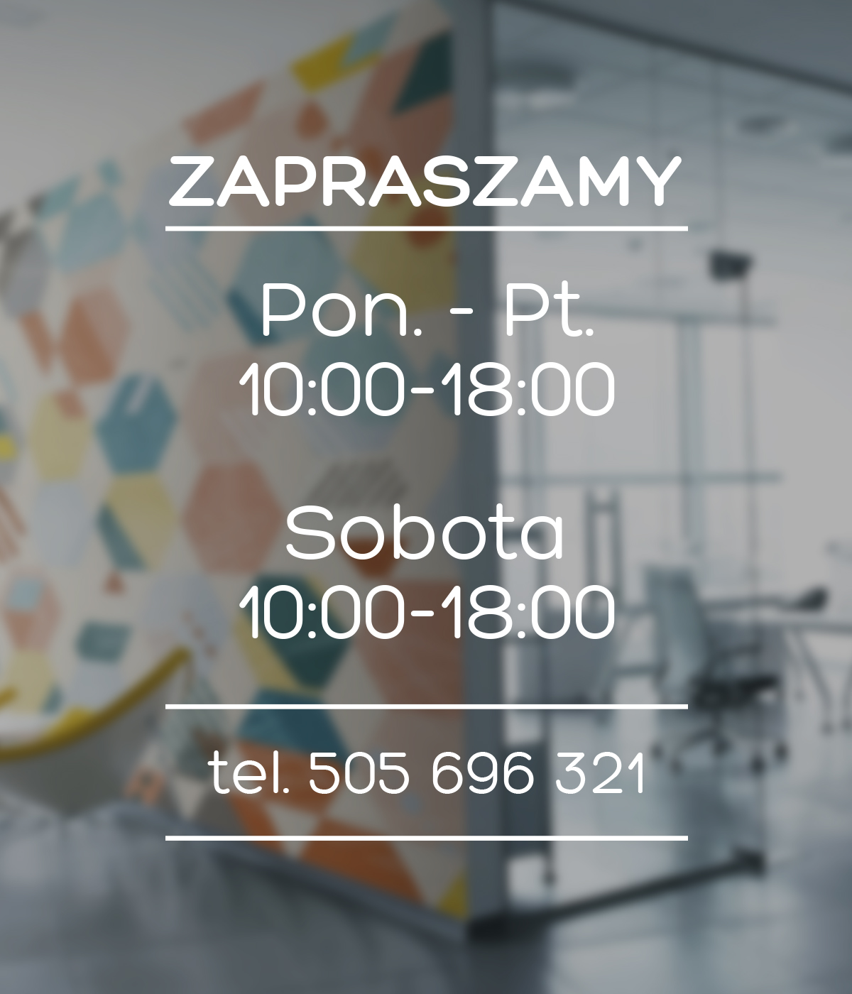 

Naklejka Godziny Otwarcia telefon tel. 36x48cm