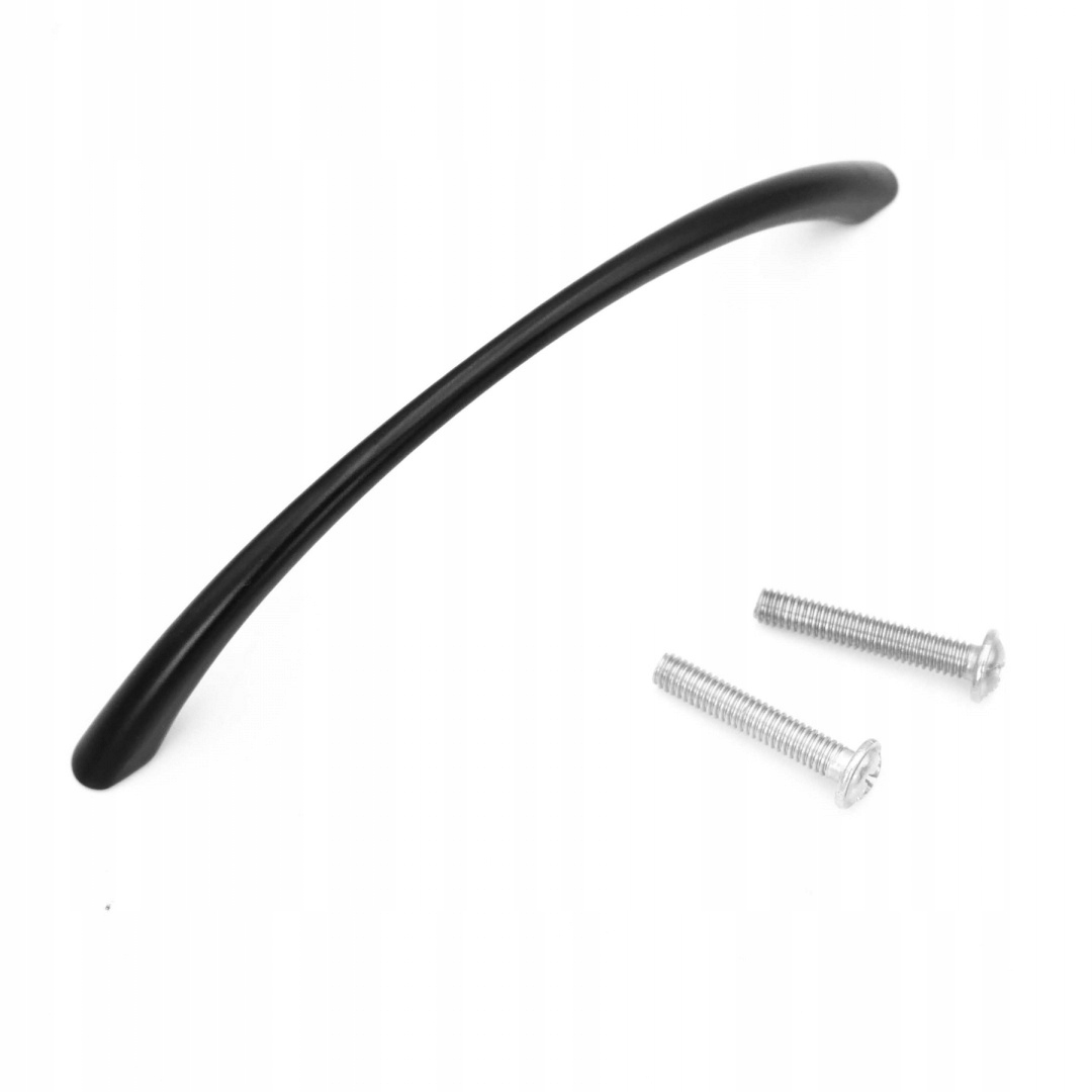 

Uchwyt Meblowy Czarny Mat Słomka Łuk 128MM +wkręty