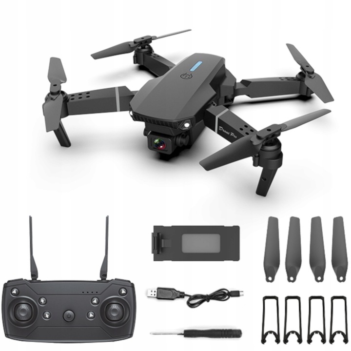 Dron E88 Pro z kamerą 2x 1080p elektryczny 15 min lotu