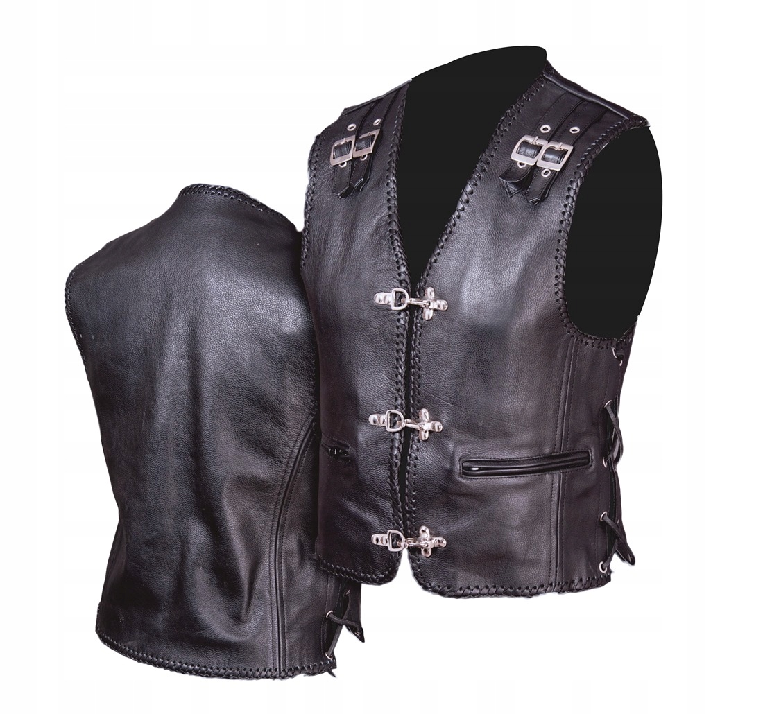 УНИКАЛЬНЫЙ МОТОЦИКЛЕТНЫЙ КОЖАНЫЙ ЖИЛЕТ KM005