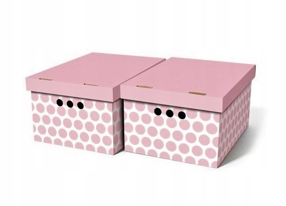 karton PUDEŁKO OZDOBNE pojemnik 2szt groszki ró A4