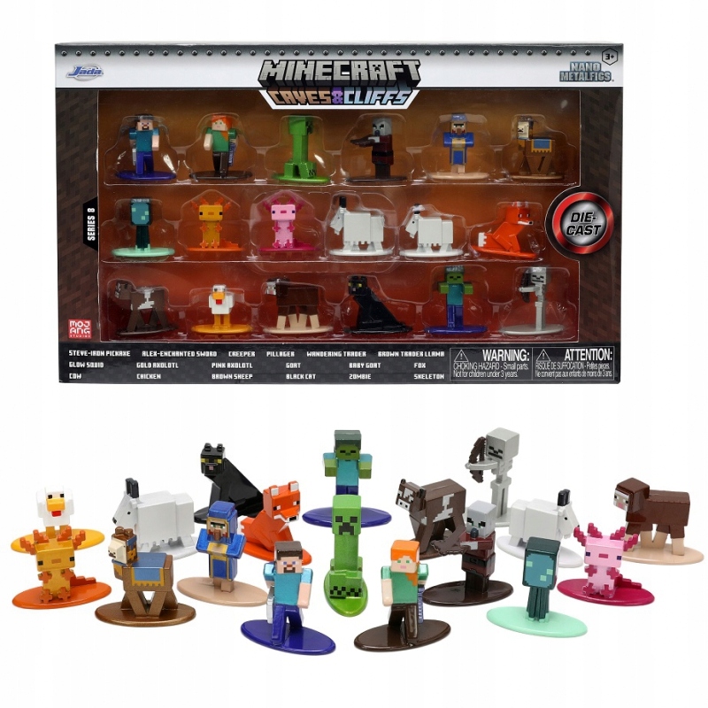 JADA Minecraft metalowe nanofigurki 18-pack, wersja 8 Typ zestaw