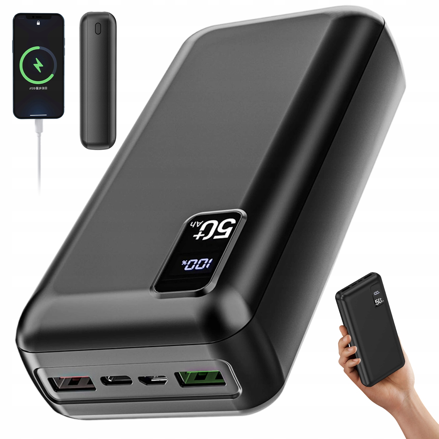 Prostorná Powerbanka O Výkonu 22.5 W Se Třemi Výstupy A Dvěma Led Vstupy