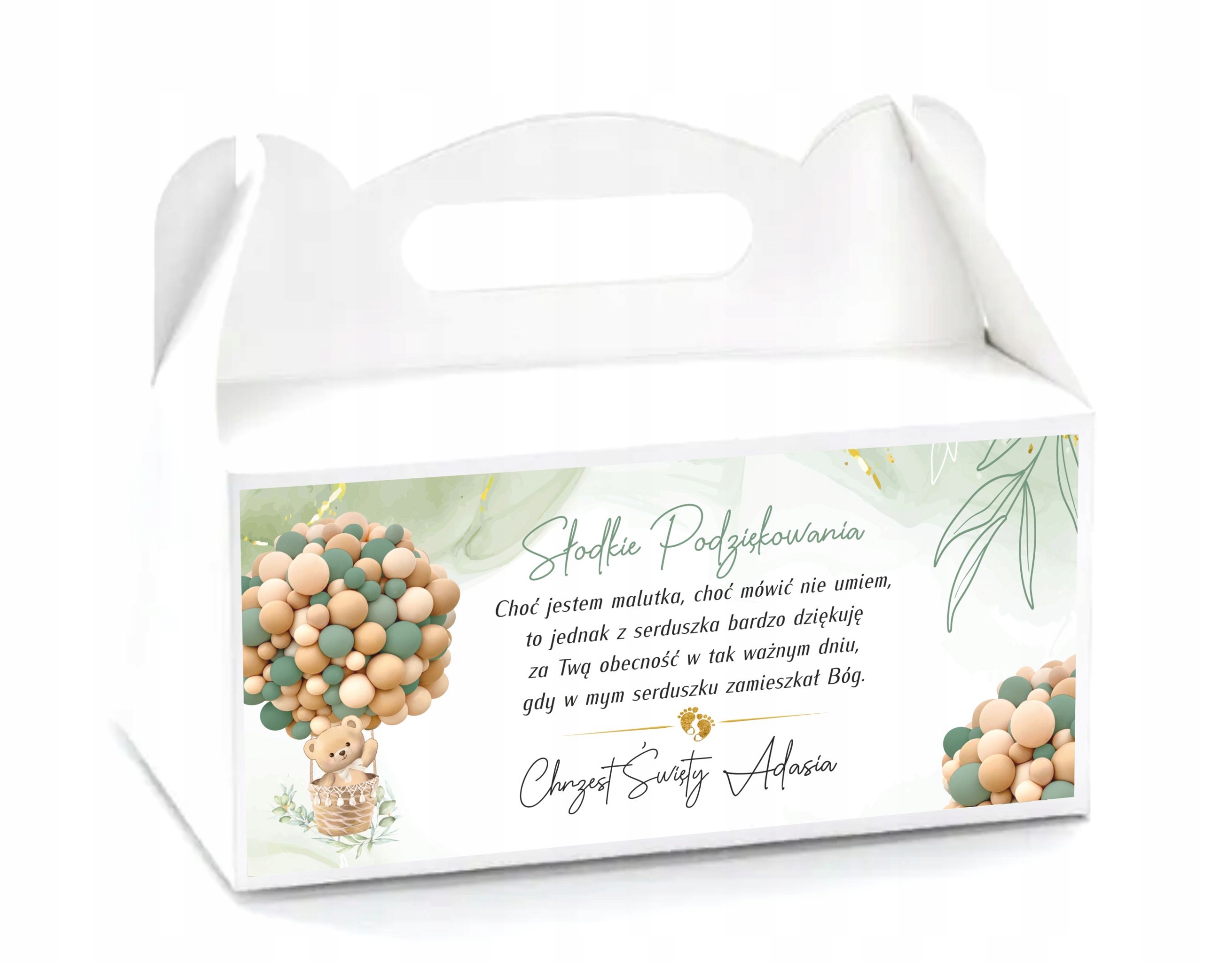 ZAPROSZENIA NA CHRZEST + IMIĘ + KOPERTA Wysokość produktu 14 cm