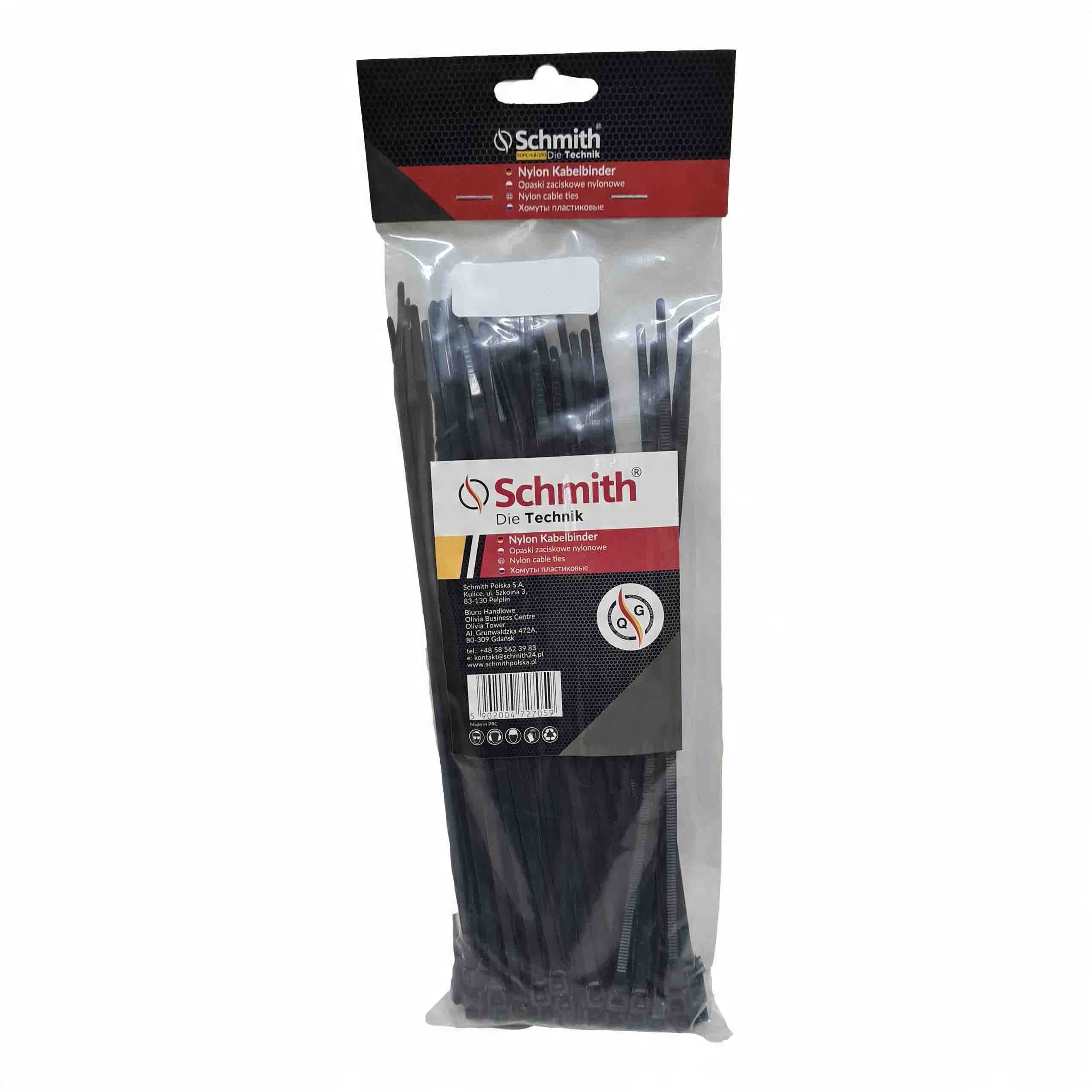

Opaski zaciskowe trytytki 3,6x250 czarne Schmith