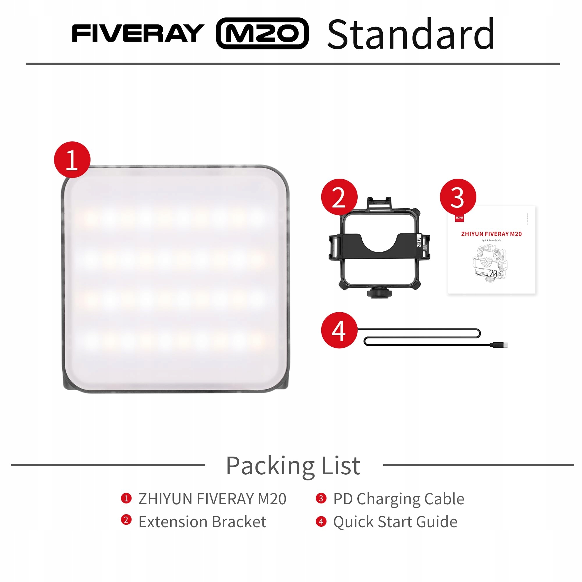 ZHIYUN Fiveray M20 Lampa LED Bi-Color 20W Magnetyczna Przenośna — miniatura 6