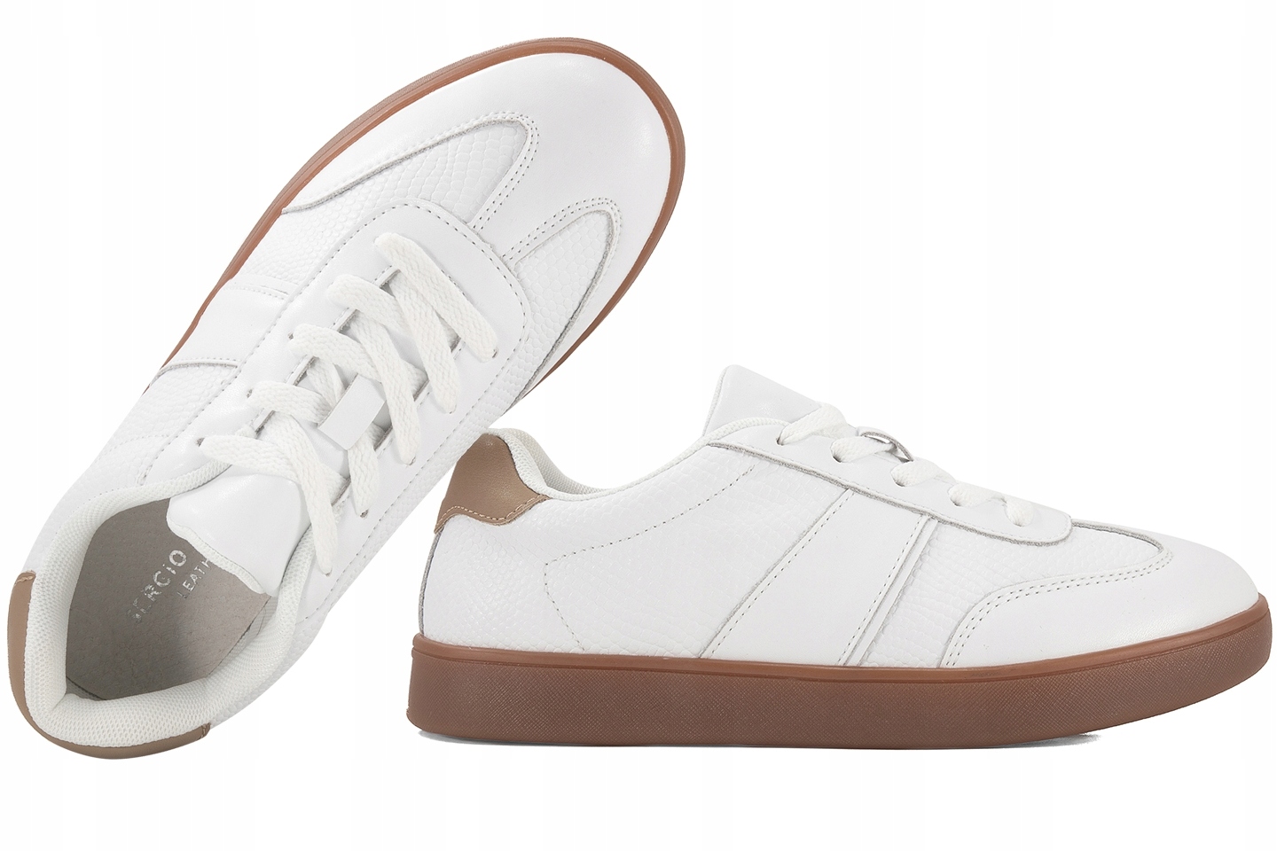 Sergio Leone SP-112 Dámské Sportovní Polobotky, Kožené Tenisky, bílé, 40