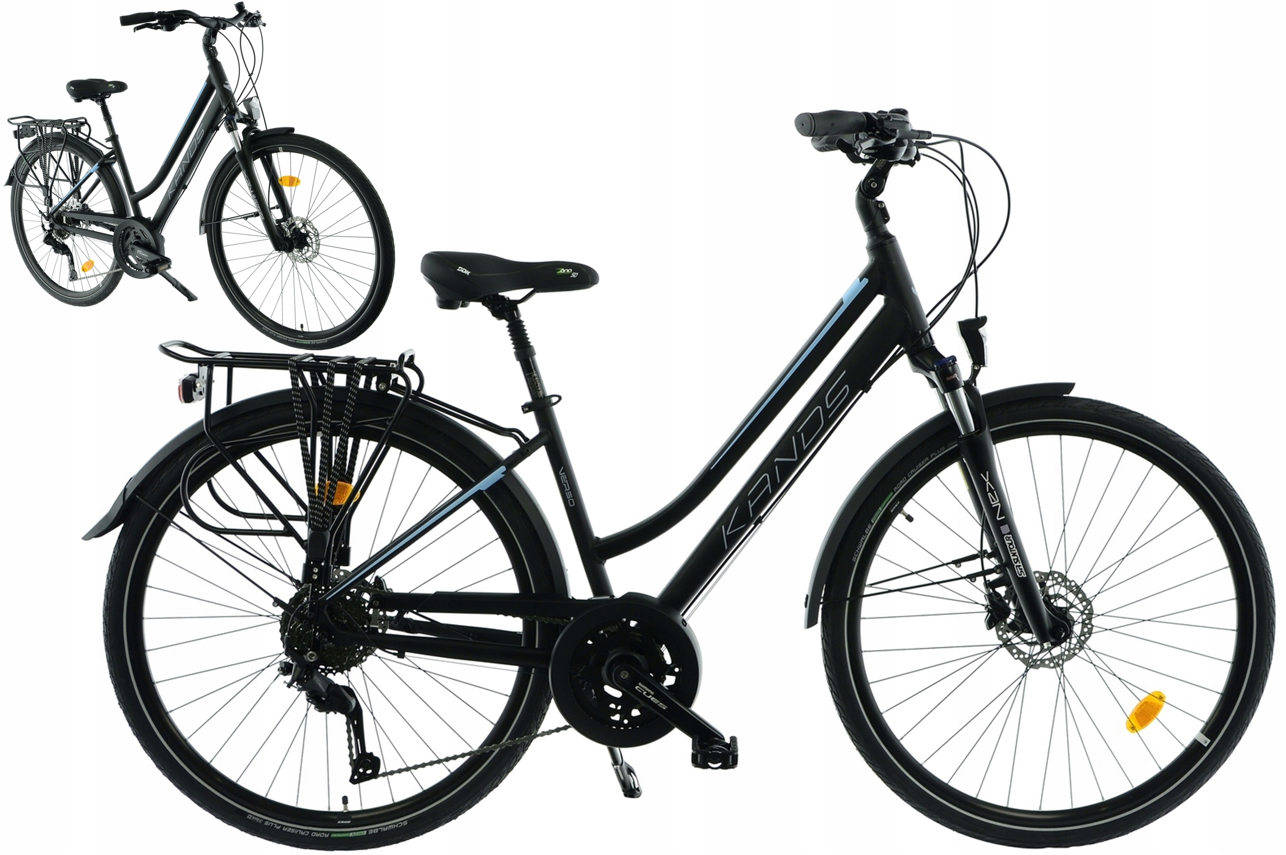 Rower trekkingowy 28" Kands Verso V2 rama 17" czarny błękitny R25