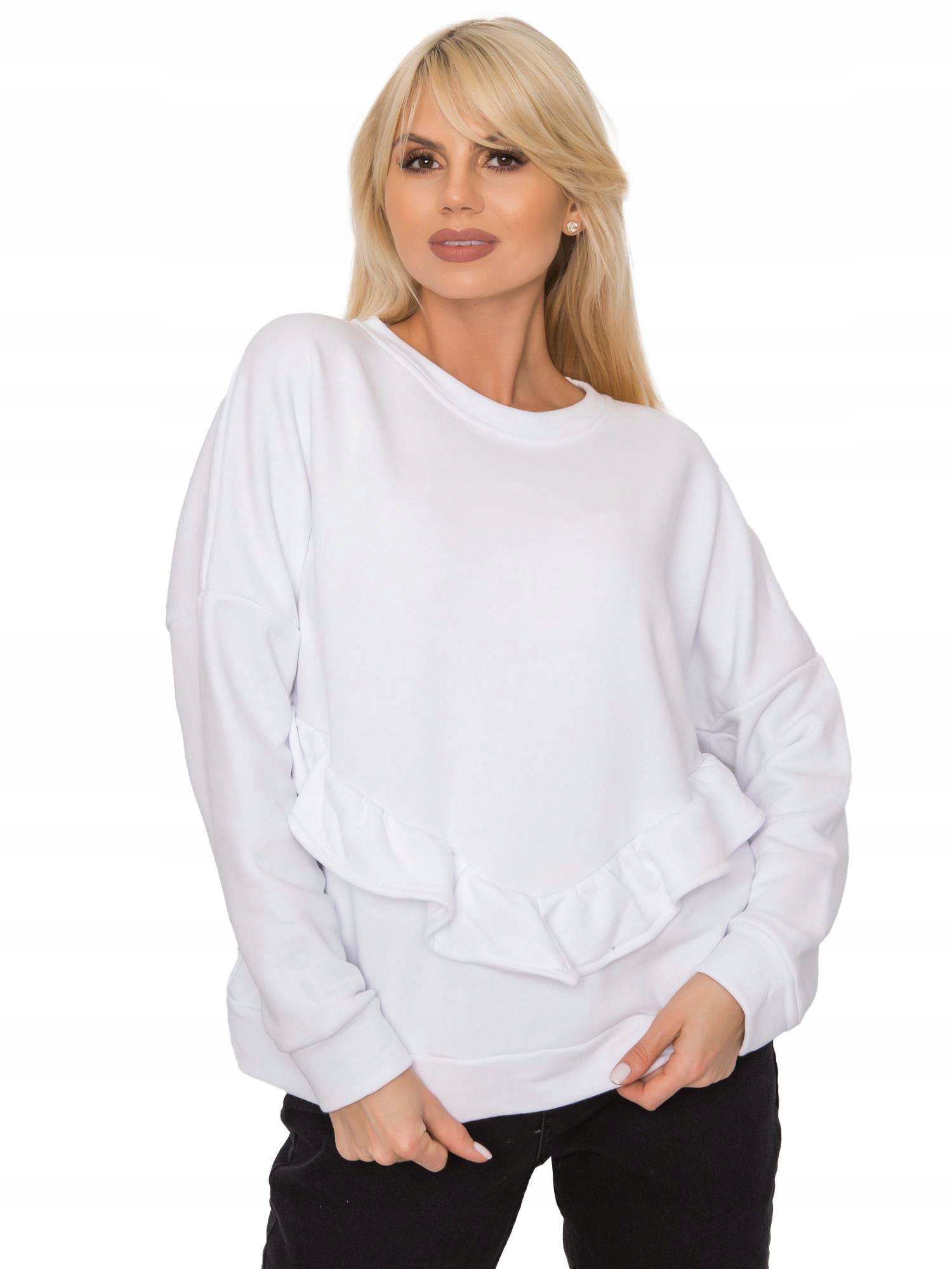 

Bluza Damska Falbana okrągły dekolt - S/m