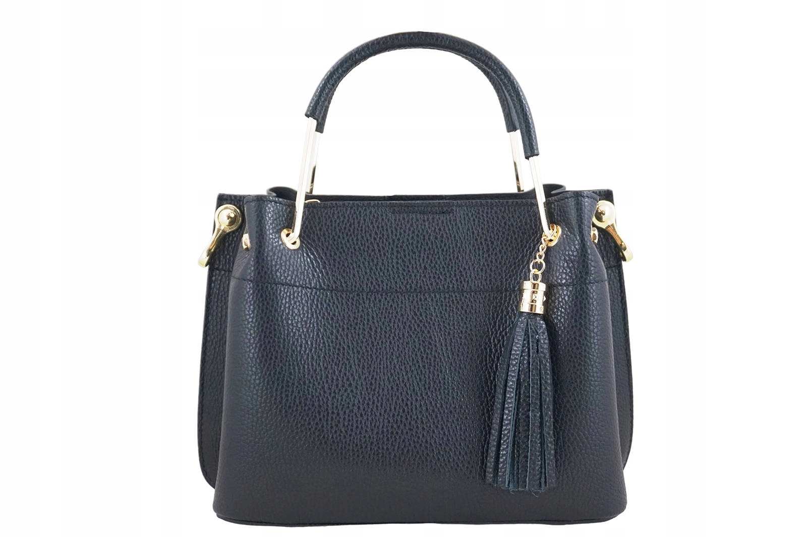 Dámská kabelka kufřík z kůže, černá