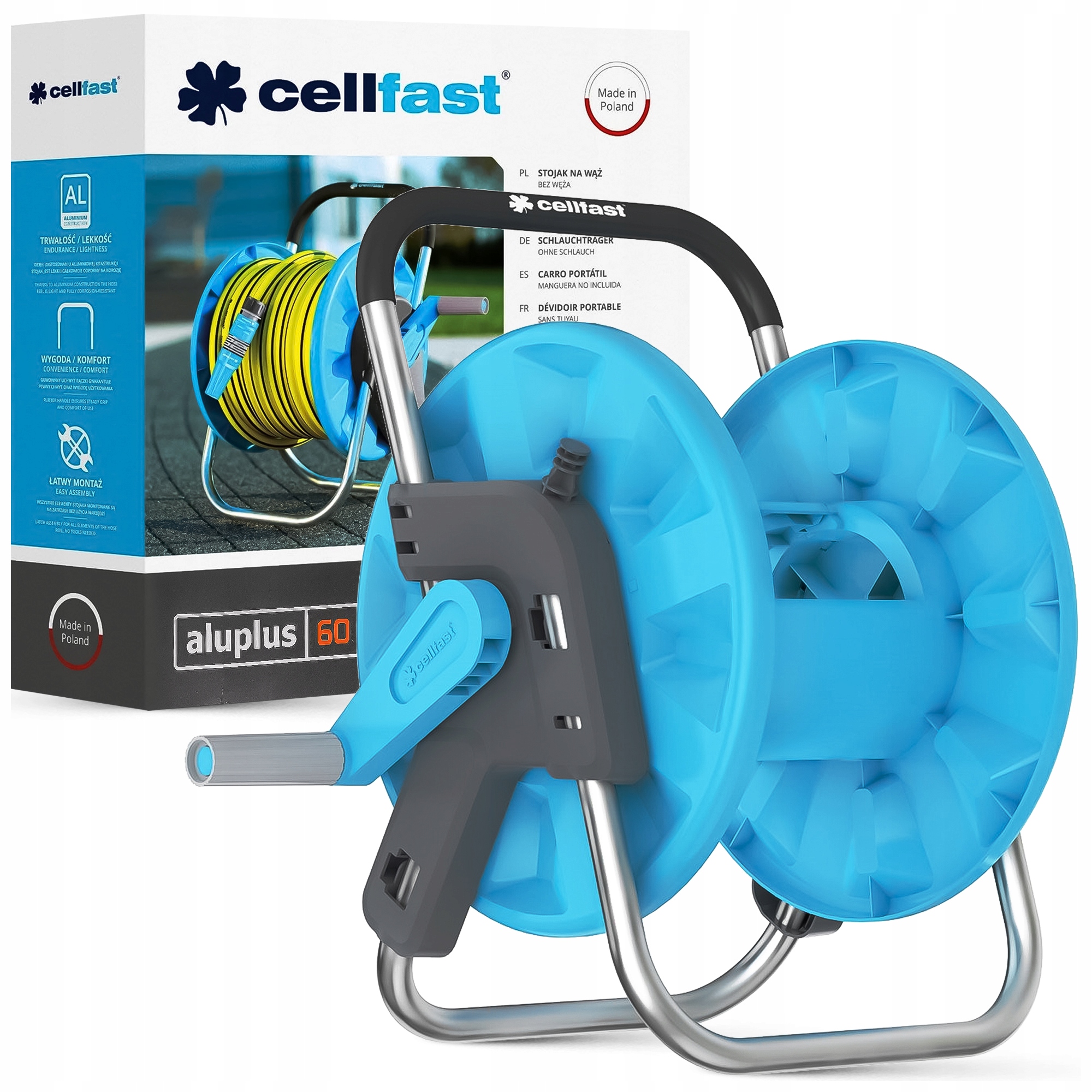 Buben Na Zahradní Hadici Celflast 1/2" Stojan 30/40/60 m Hliníkový Navíječ