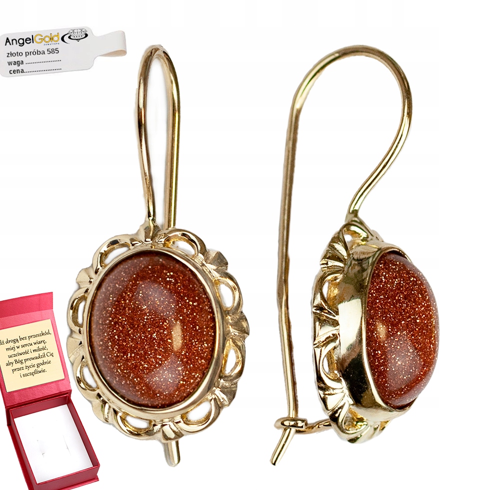 Náušnice s Pískem Pouště ze Zlata ryzosti 585 na patentku