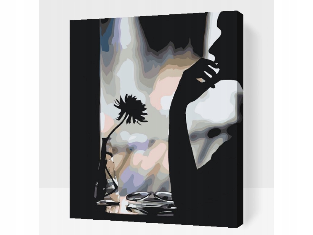 Malování Podle Čísel Žena Květiny Kavárna Kytice Velká 80 x 100 cm