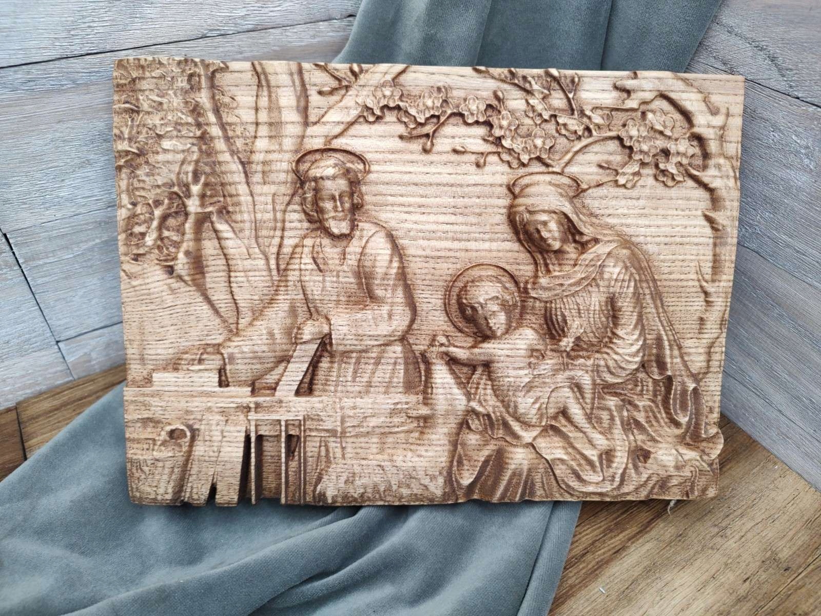 Dřevěný obraz Svatá rodina dárek svatba výročí originální 25 cm