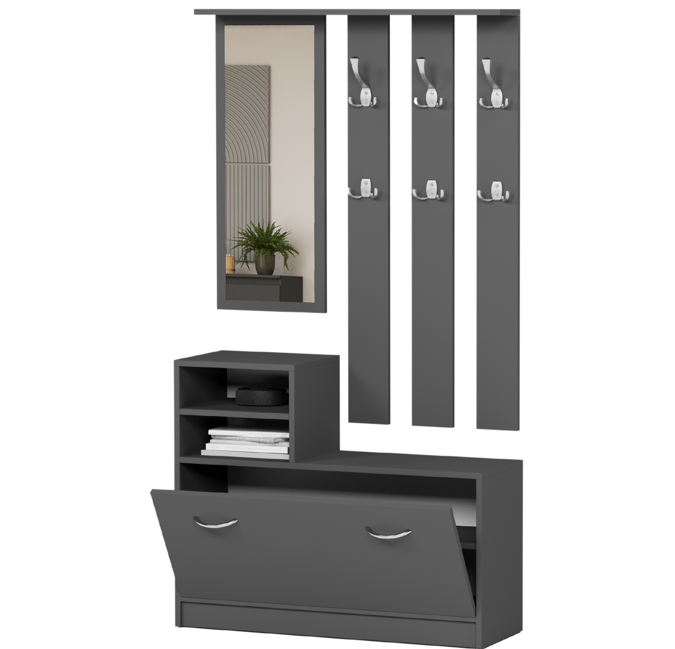 Garderoba wieszak szafka na buty antracyt V-1 Producent