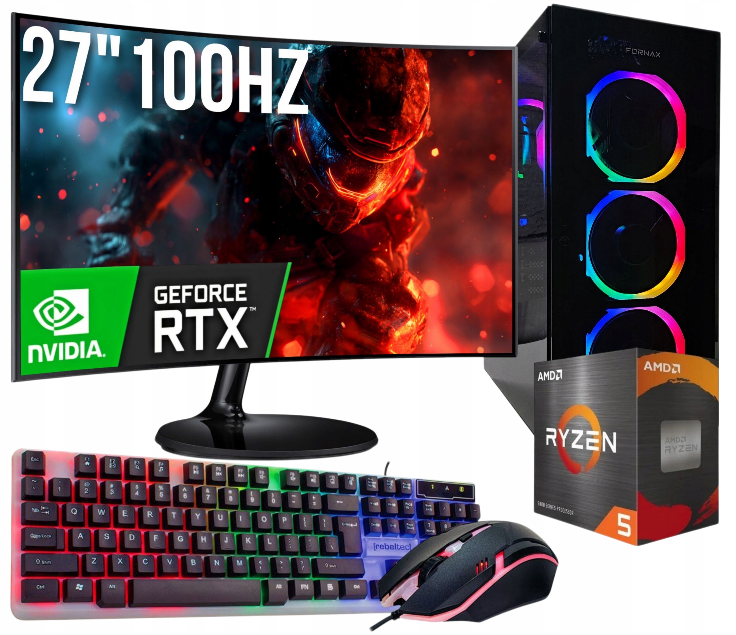 Herní Set Ryzen 5 5600x 32GB Rtx 3050 6GB Wi-Fi WIN11 Monitor 27