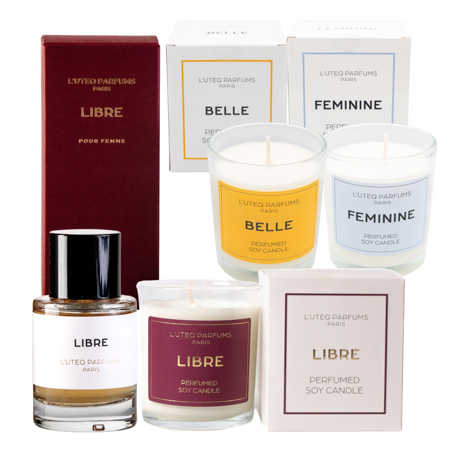 Vánoční Set L'uteq Pro Ni – vůně 50 ml 3 vonné sójové svíčky