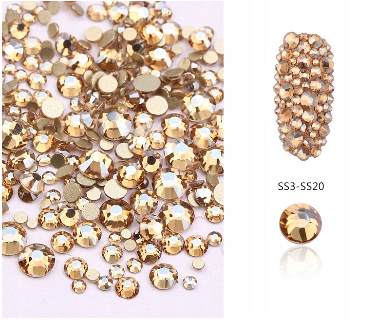 

Cyrkonie Swarovski Silk Szampańskie mix rozmiarów