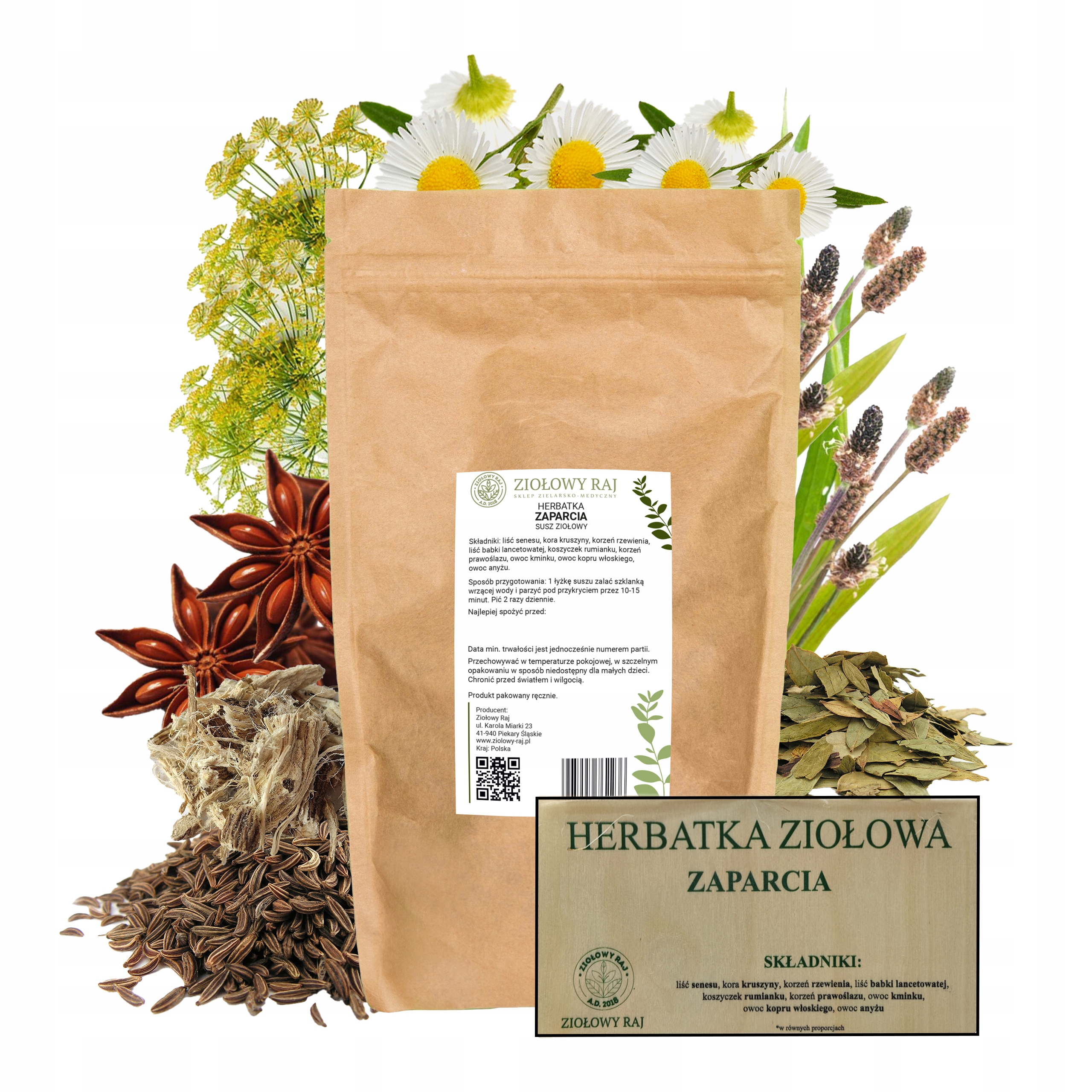 Levně Bylinky na zácpu a nadýmání 1000 g Čištění střev Senes Kruszyna Rzewień