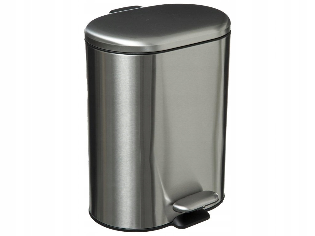 Levně Odpadkový koš s pedálem Siliflex, 6 l, stříbrný