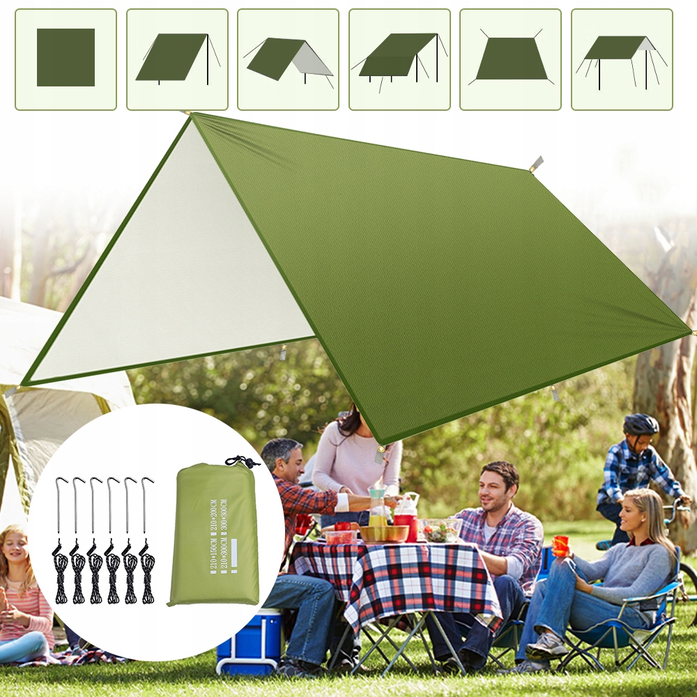 PLANDEKA NAMIOTOWA 3 X 3 M, PLANDEKA NA HAMAK, WODOSZCZELNA, NA KEMPING Długość 3 m