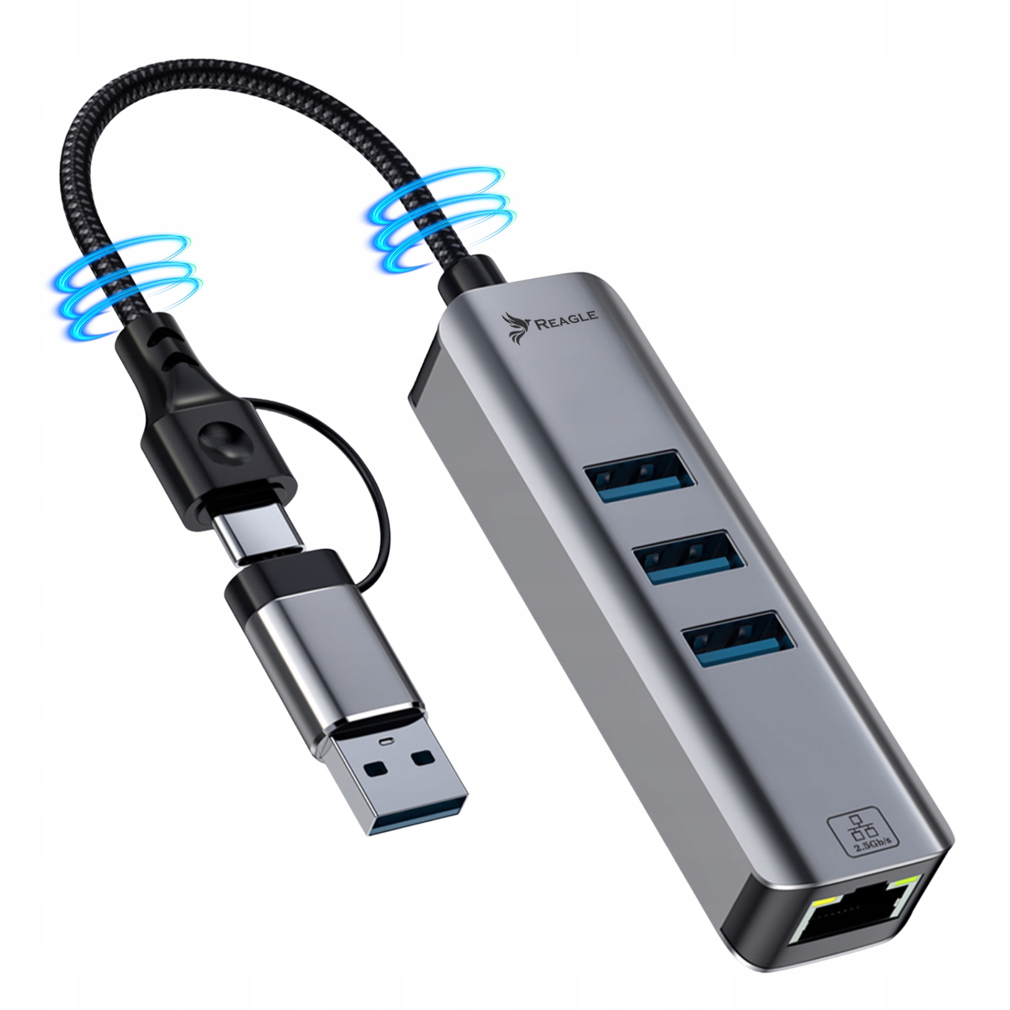 Adaptér Usb Hub Usb-c Ethernet Adaptér Síťová Karta Lan RJ45 2.5Gb