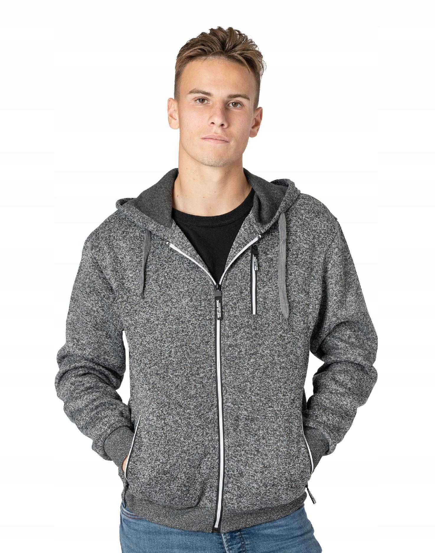 

Ciepła Bluza Męska Rozsuwana z Kapturem 0222-3 XL