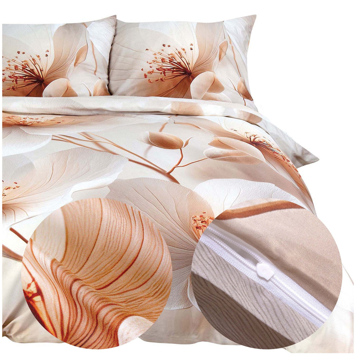 Posteľná Bielizeň 220x200, sada 3 kusov Bavlnený Satén, Satén Premium