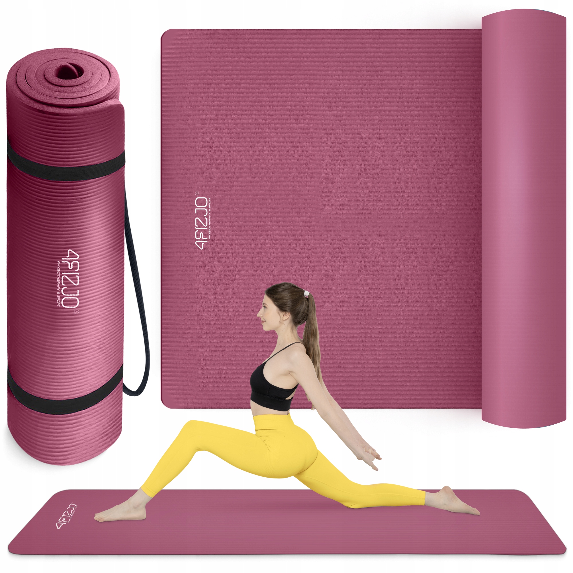 Mata Do Ćwiczeń Jogi Fitness Pilates Antypoślizgowa Pianka Nbr 190 × 100cm