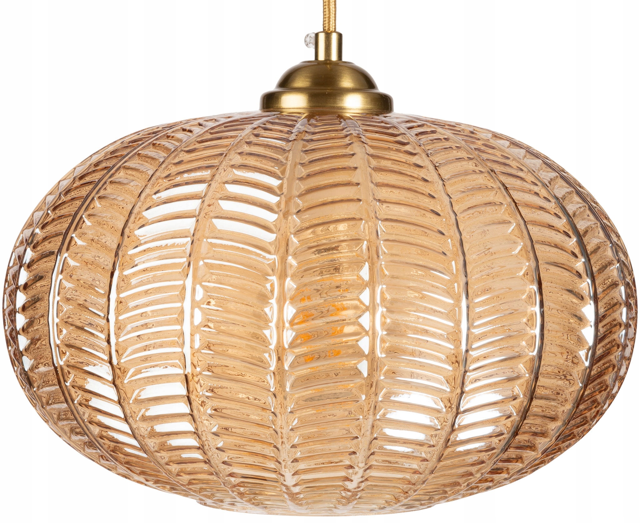 Lampa wisząca szklana złota bursztynowa Botanica