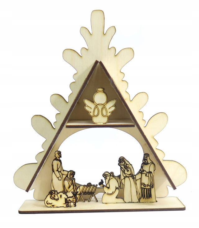 OZDOBA ZE SKLEJKI SZOPKA STAJENKA NA ŚWIĘTA EQ82