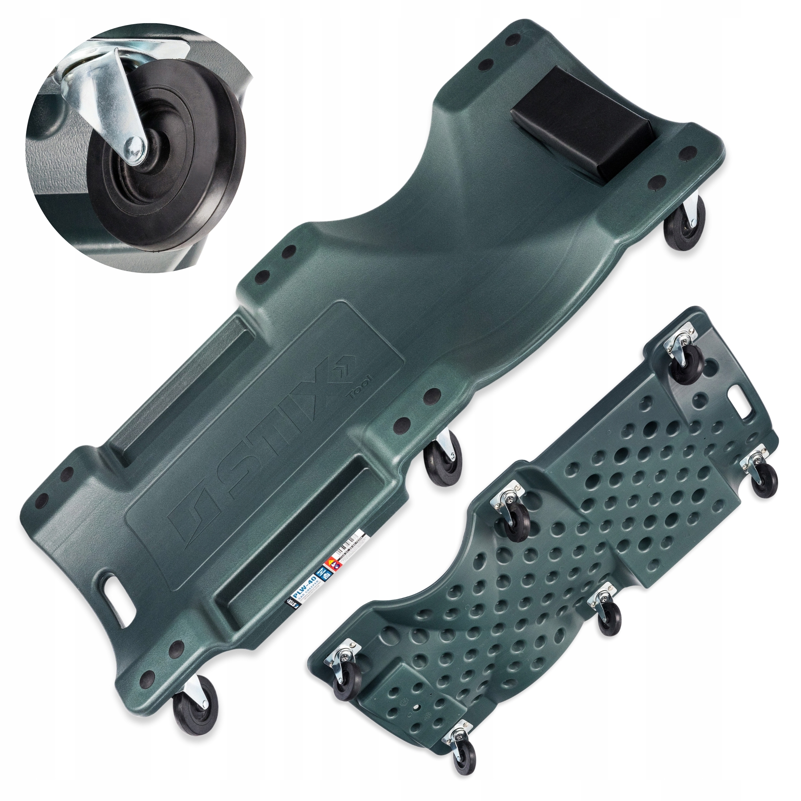 Dílenské lehátko 1015x470mm Stix S Opěrkou Hlavy, 6 Gumových Koleček, Nosnost 150 kg