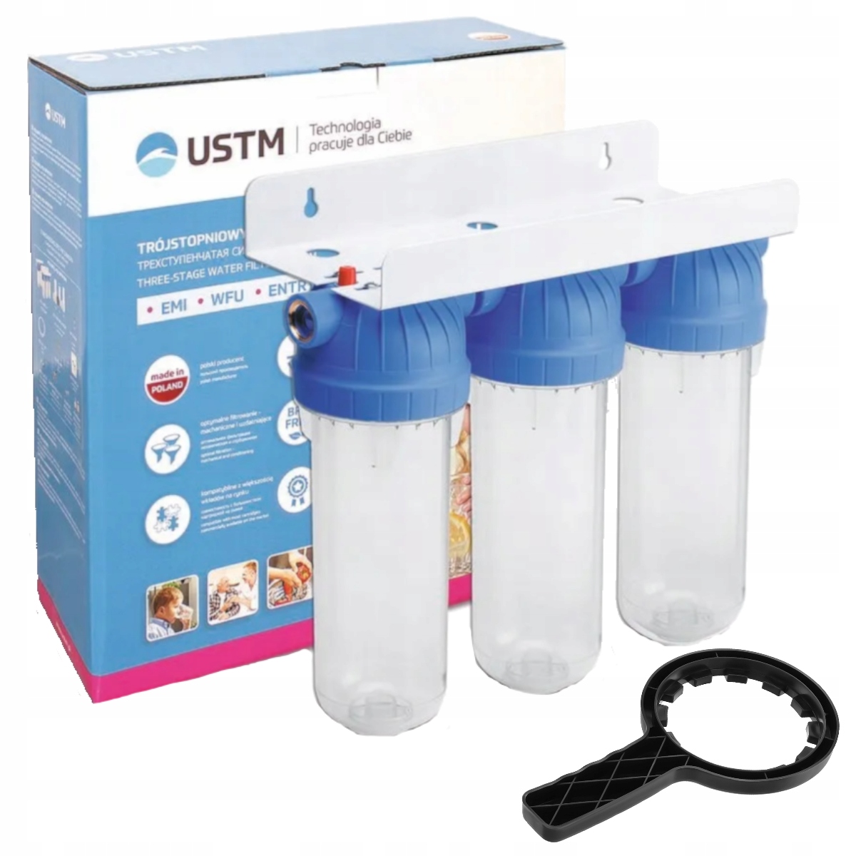 Filtr vody pro celý dům s 3-stupňovým krytem 1/2'' Gw Ustm